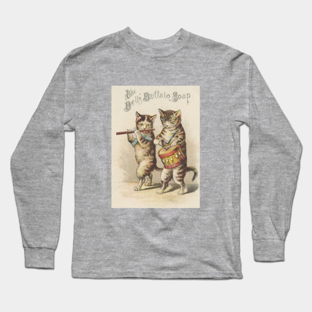 Marching Band Cats Want You to Stay Clean Long Sleeve T-Shirt by Star Scrunch